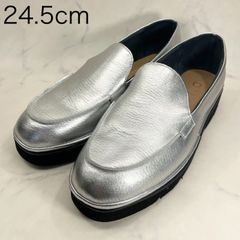 【新品 訳あり】ディッシー　厚底モカシューズ　24.5ｃｍ　シルバー