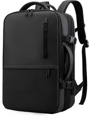 SUNOGE リュック メンズ ビジネスリュック リュックサック バックパック 3WAY マチ拡張 ビジネスバッグ 17インチ 35L USB充電ポート付( 1.ブラック)