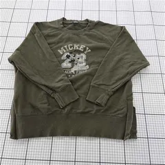 ◇ ⊇ AMERICAN HOLIC × disney ミッキーマウス スウェット 長袖 トレーナー サイズF カーキ系 レディース E  【1509100076759】