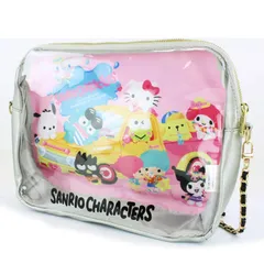 【新品】サンリオ キャラクターズ クリア ショルダーバッグ 大容量 2WAY ポシェット ポーチ ショルダー取り外し可能 キティクロミ パティ＆ジミー キキララ ハンギョドン マイメロ 公式Sanrio  化粧ポーチ 幼稚園 お出かけ 推し活 旅行 プレゼント