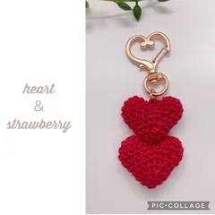 255 タッセルキーホルダー＊ぷっくりハート✨ハンドメイド✨