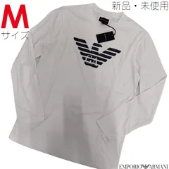 【新品/未使用】エンポリオアルマーニ EMPORIO ARMANI EAA-8N1TN81JPZZ-0147-M Tシャツ ロンT 長袖カットソー Mサイズ メンズ レディース ユニセックス Y2K ブランド ロゴ ホワイト 6325675