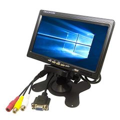 【中古】ORIGIN 7インチLCD汎用ディスプレイ VGA端子付オンダッシュモニター バックカメラ対応 映像入力2系統 画像反転機能 PCのサブモニターにも リモコン付 FMTOMT70VGA