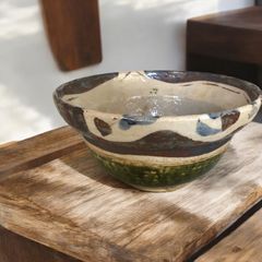 志野織部　美濃焼　秀峰窯 　中垣連次　かぶ大鉢　陶芸