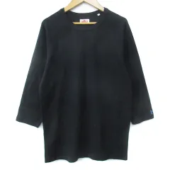 ハリウッドランチマーケット HOLLYWOOD RANCH MARKET Tシャツ カットソー 七分袖 クルーネック ロゴ刺繡 4 XL 黒 ブラック /FF31のサムネイル