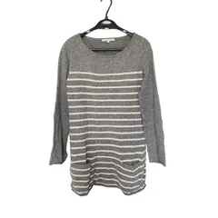 Z1568 LAURA ASHLEY ローラアシュレイ ニット セーター 総柄 ヴィンテージ グレー レディースL