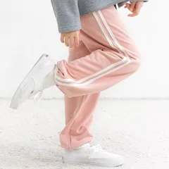 Bee【クーポン利用で20％OFF♪】ラインジョガーパンツ◇ピンク◇韓国子供服 韓国子ども服 韓国こども服 キッズ 女の子 100 110 120 130 140 150