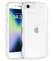 【数量限定】SE2 / iPhone8 / iPhone7 ケース 用/iPhone クリア TPU 韓国 可愛い 第3世代 ウェーブ ソフト 滑り止め 薄型 SE 軽量 耐衝撃 おしゃれ スマホケース ストラップホール付き iPhone アイフォン SE3