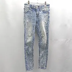 ◇ Θ RODEO CROWNS ロデオクラウンズ ダメージ加工 スキニー デニム パンツ サイズ 23 ブルー系 レディース E  【1502030048018】
