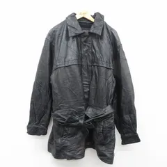 XL/古着 ウィルソン 長袖 レザー コート メンズ シンサレート ロング丈 黒 ブラック 内側フリース spe 24nov05 中古 アウターのサムネイル