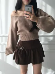 新品 modimood 1 回限りの バルーンスリーブ 2Way ニット ベージュ