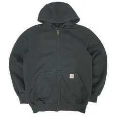 カーハート Carhartt 00s 2000年代 フルジップ スウェットパーカー フーディー RAIN DEFENDER ワーク WIP USA アメリカ ヴィンテージ 古着 メンズ パーカー ブラック 黒 M【中古】