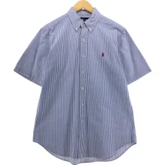 古着 ラルフローレン Ralph Lauren CLASSIC FIT クラシックフィット シアサッカー 半袖 ボタンダウン ストライプシャツ/eaa546814