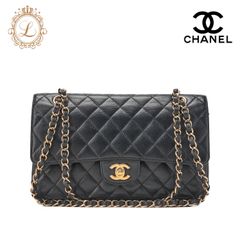 CHANEL シャネル マトラッセ ターンロック ダブルフラップ25 チェーンショルダーバッグ キャビアスキン 黒（ゴールド金具）レディースバッグ ハイブランド【中古】【送料無料】