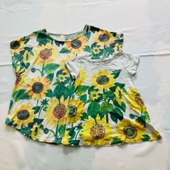 美品　Design Tshirts store graniphグラニフ　ペア半袖Tシャツ　ERiC CARLE エリックカール　はらぺこあおむし　親子コーデ