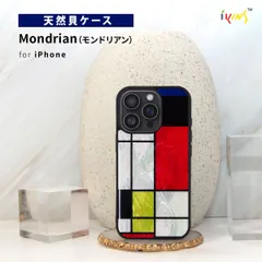 国内正規品 ikins iPhone17/Air/17Pro/17ProMaxケース 天然貝ケース Mondrian モンドリアン アイキンス I28137i17 I28138i17A I28139i17PR I28140i17PM
