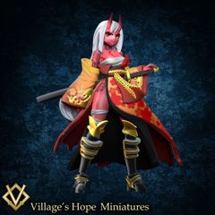 Village's Hope Miniatures | six sword demon red oni 28mm | 3Dプリント ミニチュア TRPG