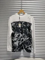 アンダーアーマー◆メンズ UAコールドギア カモ柄 ゴルフウェア ワッフルトップス 白