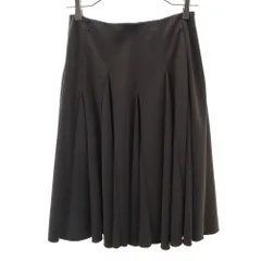 フォクシーニューヨーク 日本製 ミディ丈 フレアスカート 40 ブラウン FOXEY NEW YORK ボンディング加工 レディース