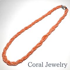 海泡のきらめき - 12mm天然桃珊瑚ネックレス（シルバー金具） 海泡のきらめき - 12mm天然桃珊瑚ネックレス（シルバー金具