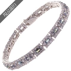 ブレスレット メンズ プラチナ バゲットカット アレキサンドライト ダイヤモンド Pt900 GIA鑑定済み ジェンダーレス ユニセックス 日本製 刻印入り 鑑別書付き【現品限り】