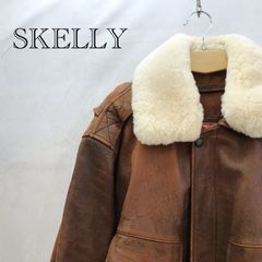 SKELLY 羊革 レザージャケット ラム フライトジャケット ブルゾン M メンズ