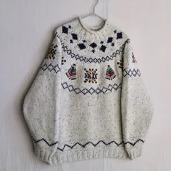 90s USA vintage ノルディック ニット セーター / ユニセックス M アクリル ウール モックネック レディース ビンテージ K5-01049-9319