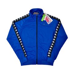 Kappa カッパ 222BANDA バンダ 袖テープ ライン 定番 ベーシック トラックジャケット ジャージ 希少 日本未入荷 海外 買い付け インポート イタリア スポーツ ブランド 青 ブルー Mサイズ ストリート ダンス ダンサー 韓国 ファッション