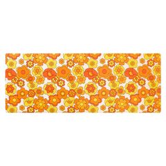 オカ(OKA) ルアンス キッチンマット 約45cm×120cm オレンジ (昭和 レトロ 拭ける やわから PVC ビニール 洗濯不要) 0