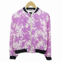 アルマーニエクスチェンジ A/X ARMANI EXCHANGE ブルゾン ジャケット 総柄 ロゴプリント シルバー金具 S 紫 パープル /HD 0727 ■GY14のサムネイル