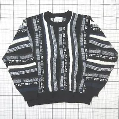 ◇ ⊇ CONFIRM　コンファーム 冬ファッション 長袖 総柄ニット サイズL ブラック系 レディース E  【1508260033046】