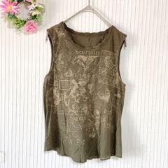 54-54 ー大特価ー コットン 綿 100%★ 【ジャンニロジュディチェ】 GIANNI LO GIUDICE レディース トップス シャツ カットソー ノースリーブ タンクトップ （S） ブラウン デザイン