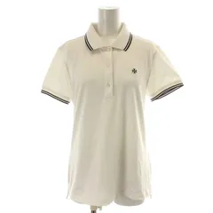 トリーバーチ TORY BURCH TORY SPORT クラシックテックピケポロシャツ 半袖 ハーフボタン ロゴ刺繍 M 白 ホワイト 紺 ネイビー 73455 /NW5のサムネイル