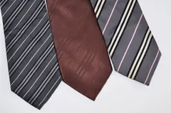 バーバリー ブラックレーベル ネクタイ 3本セット ストライプ 黒 茶 グレー BURBERRY BLACK LABEL