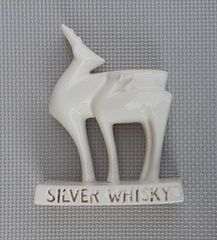 SILVER WHISKY 置物 昭和レトロ 飾り 雑貨 コレクション シルバー ウイスキー 鹿 シカ 親子 白 ホワイト ヴィンテージ