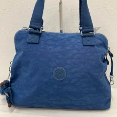 4851　Kipling キプリング　 ショルダーバッグ　クロスボディ　肩がけ　斜めがけ　ハンドバッグ 2way ブルー系　寒色系　ナイロン　モンキーチャーム　ゴリラ