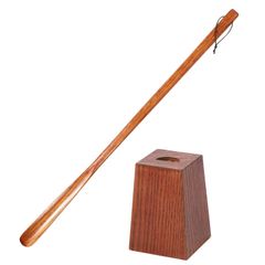 kicoriya 靴べら ロング スタンド付き 台付き 木製 靴ベラ 長い 75cm 木 おしゃれ 木 クロス付 ブラウン 茶