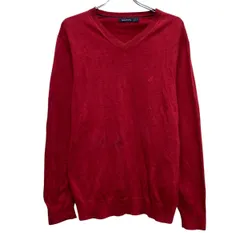 NAUTICA コットンニット セーター ノーティカ L レッド プルオーバー Vネック 古着卸 アメリカ仕入 a611-7859のサムネイル