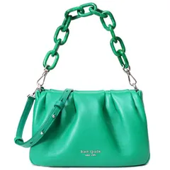 ケイトスペード バッグ katespade レザー レジン スフレ チェーン クロスボディ 3way 斜めがけ ショルダー クラッチ ハンドバッグ ウィンターグリーン KE227