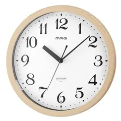 灯 MAG(マグ) 掛け時計 電波時計 自動点灯 木目調 ナチュラル アナログ 灯 夜間秒針停止 W-791N-Z