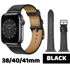 新品未使用品 590020384041 Apple Watch バンド 合皮 38/40/41mm ブラック