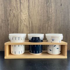 フタ付きフリーポットセット（スタンド付き）　調味料入れ