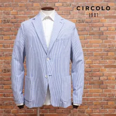 ✨️美品✨️チルコロ1901 ジャージーストレッチ ストライプジャケット　48 CIRCOLO 1901 チルコロ 1901 ジャケット メンズ 2B シングル