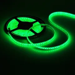 【在庫処分】24Ｖ 高輝度 LEDテープライト● 5M 300連 防水IP65 切断可能 短色 白ベース/LED 強力粘着両面テープ 正面発光 BENETECH SMD 5050 (緑)
