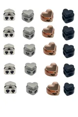 ダブルホールコードロックコードストッパー 20個セット4色 シューレースストッパー ロックエンドスプリングスト 金属コード 交換 ストッパー コード 補修用 YFFSFDC