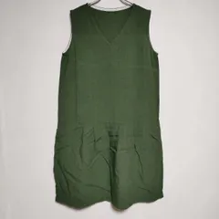 ヤンマ産業シャツワンピース 日々花手帖: YAMMA リネン丸首ボタンワンピース