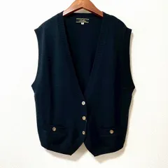 #anc レリアン Leilian ベスト・ジレ 9 黒 カシミヤ 金ボタン ポケット 美品 レディース [945874]