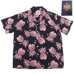 デューク・カハナモク スペシャルエディション アロハシャツ DK36201 パイナップル Duke Kahanamoku Duke's Pineapple メンズ ハワイアンシャツ 半袖シャツ 箱入り 東洋エンター  219 ブラック 新品  