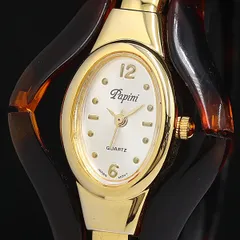 稼動 良品 パピーニ PAPINI QZ シルバー文字盤 べっ甲 バングルウォッチ レディース腕時計 OWD 2000000 NSK