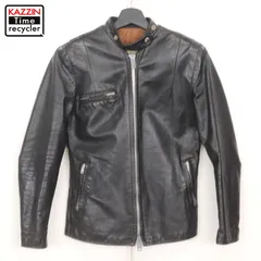 ライニングNYLON100%【ヴィンテージ】brimaco シングルライダース レザー ジャケット34〜36